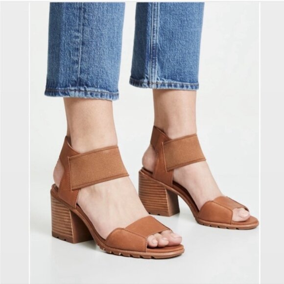 Sorel Tan Block Heel Sandals - Picture 1 of 7
